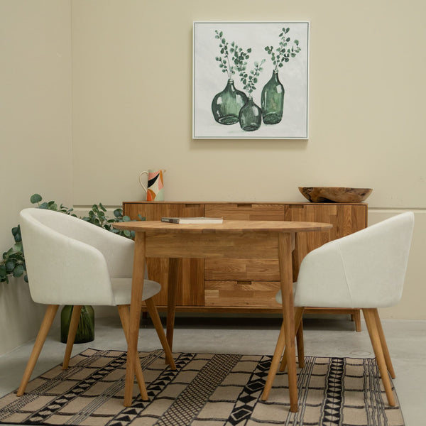 NordicStory Mesa de jantar extensível redonda em carvalho maciço Escandi 3 Roble.Store