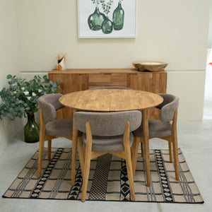NordicStory Mesa de jantar extensível redonda em carvalho maciço Escandi 3 Roble.Store