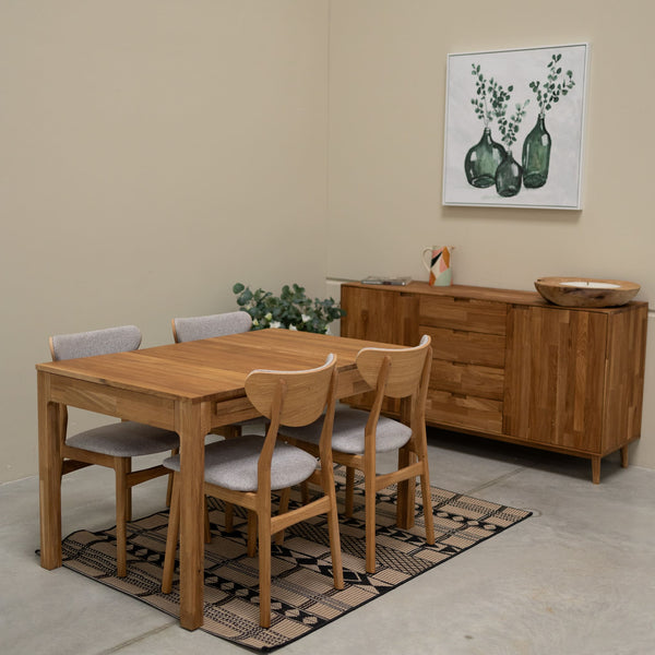 NordicStory Mesa de jantar extensível em carvalho maciço Marsi Roble.Store