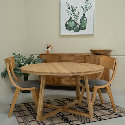 NordicStory Mesa de jantar extensível em carvalho maciço sustentável Roble.Store