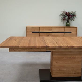 NordicStory Mesa de jantar extensível em carvalho maciço Bremen, 160-250 x 90 x 75 cm.