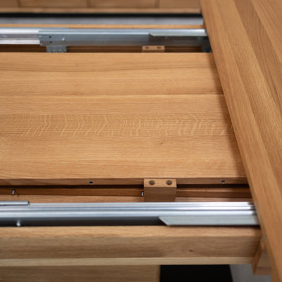 NordicStory Mesa de jantar extensível em carvalho maciço Bremen, 160-250 x 90 x 75 cm.