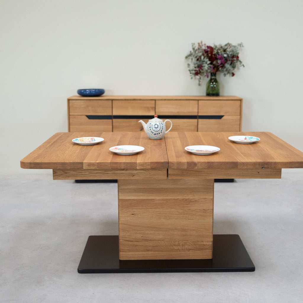 NordicStory Mesa de jantar extensível em carvalho maciço Bremen, 160-250 x 90 x 75 cm.