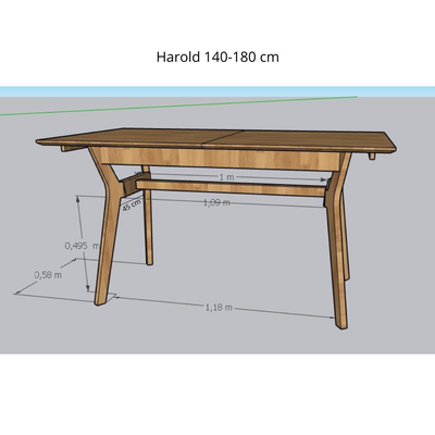 Mesa de jantar extensível em carvalho maciço Harold | NordicStory