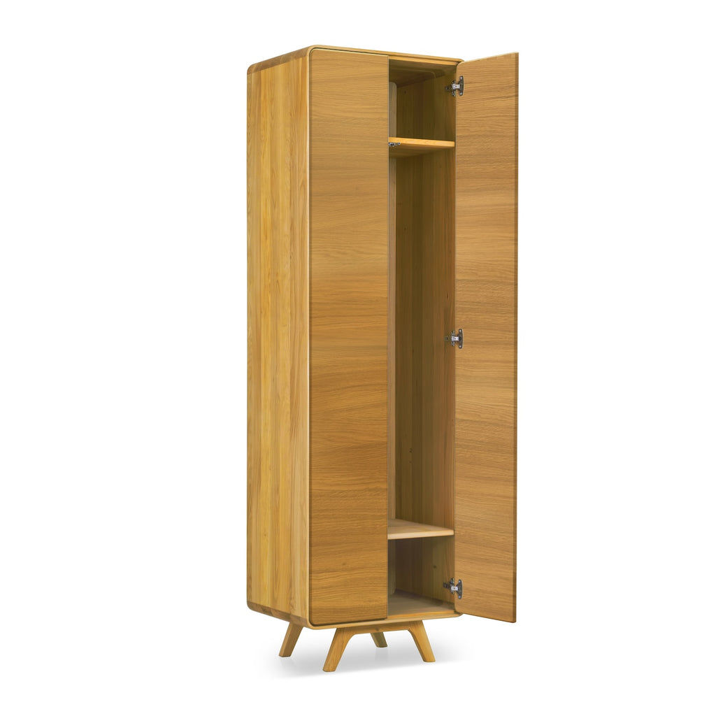 Armário NordicStory com 2 portas em carvalho maciço Genebra, 60 x 45 x 200 cm.