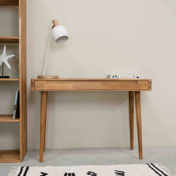 Penteadeira Escandi em carvalho maciço, 110 x 43 x 75 cm | NordicStory