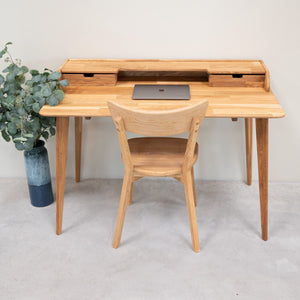 Ana mesa de escrita em carvalho maciço, 120 x 65 x 84,5 cm, NordicStory