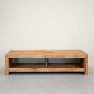 Suporte de TV em carvalho maciço Kaira, 100 / 140 / 200 x 50 x 35 cm.