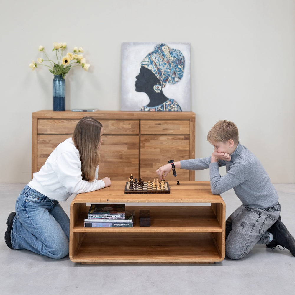 Mesa de centro em carvalho maciço Genebra