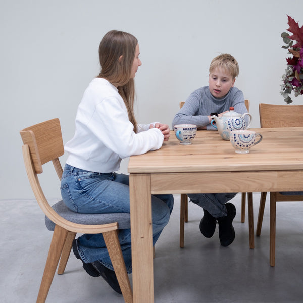 Mesa de jantar extensível em carvalho maciço L2