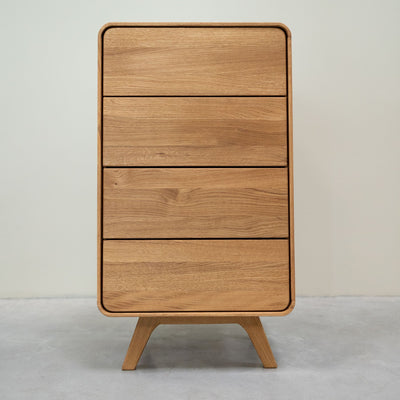 Cómoda em carvalho maciço Genebra Cómoda com 4 gavetas Roble.Store NordicStory