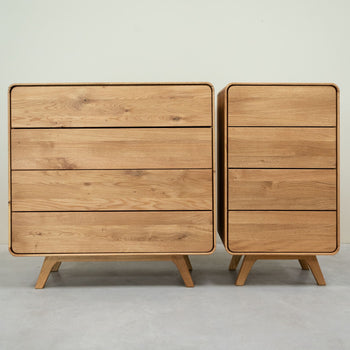 Cómoda em carvalho maciço Genebra 2 Cómoda com 4 gavetas Roble.Store NordicStory