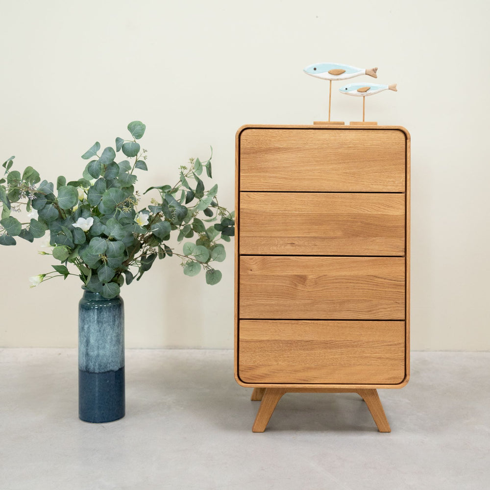 Cómoda em carvalho maciço Genebra Cómoda com 4 gavetas Roble.Store NordicStory