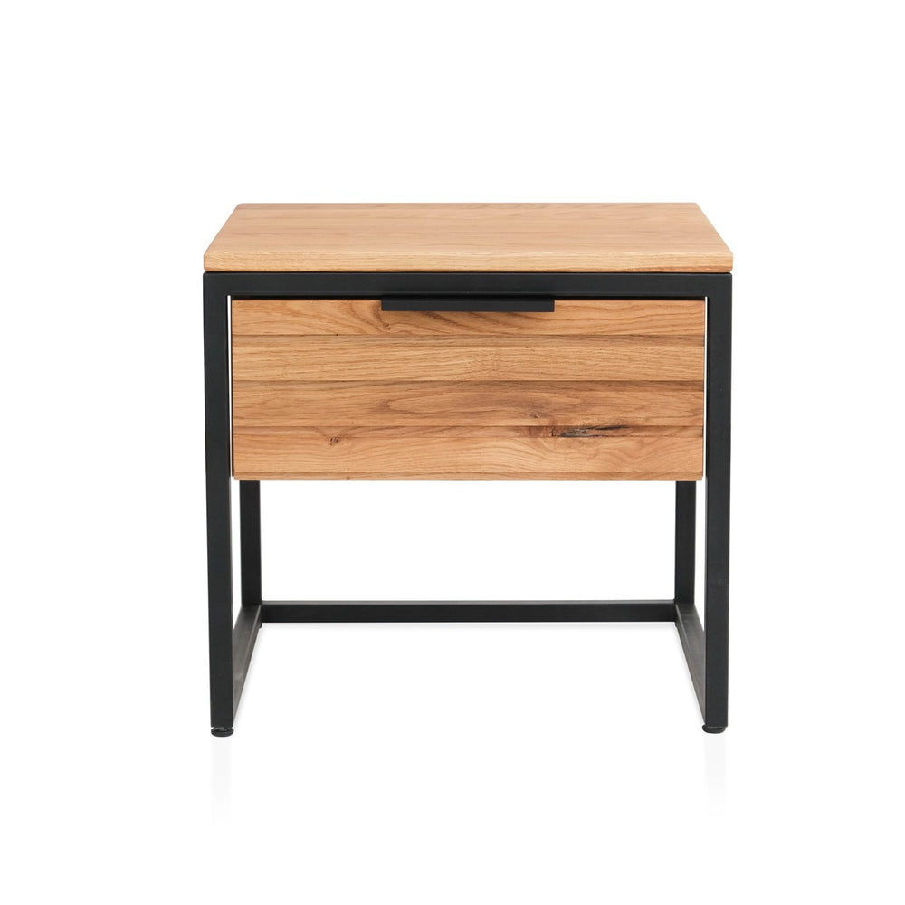 Mesita de noche de madera maciza de roble Runa | NordicStory