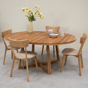 Pack de 2 ou 4 cadeiras de jantar em carvalho maciço Diana Beige | NordicStory