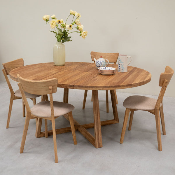 Pack de 2 ou 4 cadeiras de jantar em carvalho maciço Diana Beige | NordicStory