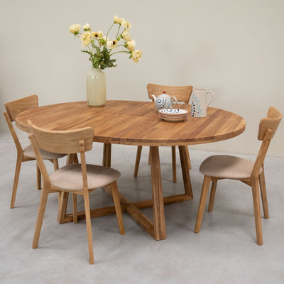 Pack de 2 ou 4 cadeiras de jantar em carvalho maciço Diana Beige | NordicStory