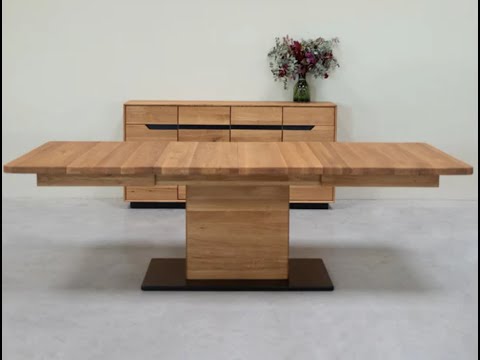 Mesa de jantar extensível em carvalho maciço Bremen, 160-250 x 100 x 75 cm | NordicStory
