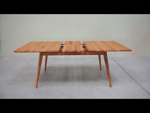 Mesa de jantar extensível em carvalho maciço Genebra, 160-200 x 90 x 75 cm. | NordicStory