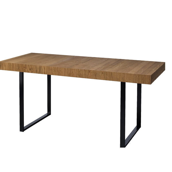 LoftStory Mesa de jantar extensível com pés metálicos Desenho industrial nórdico