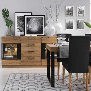 LoftStory Mesa de jantar extensível com pés metálicos Desenho industrial nórdico