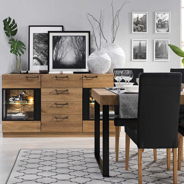 LoftStory Aparador cómoda madeira de carvalho Mozaik 47 170 x 42 x 90 cm.