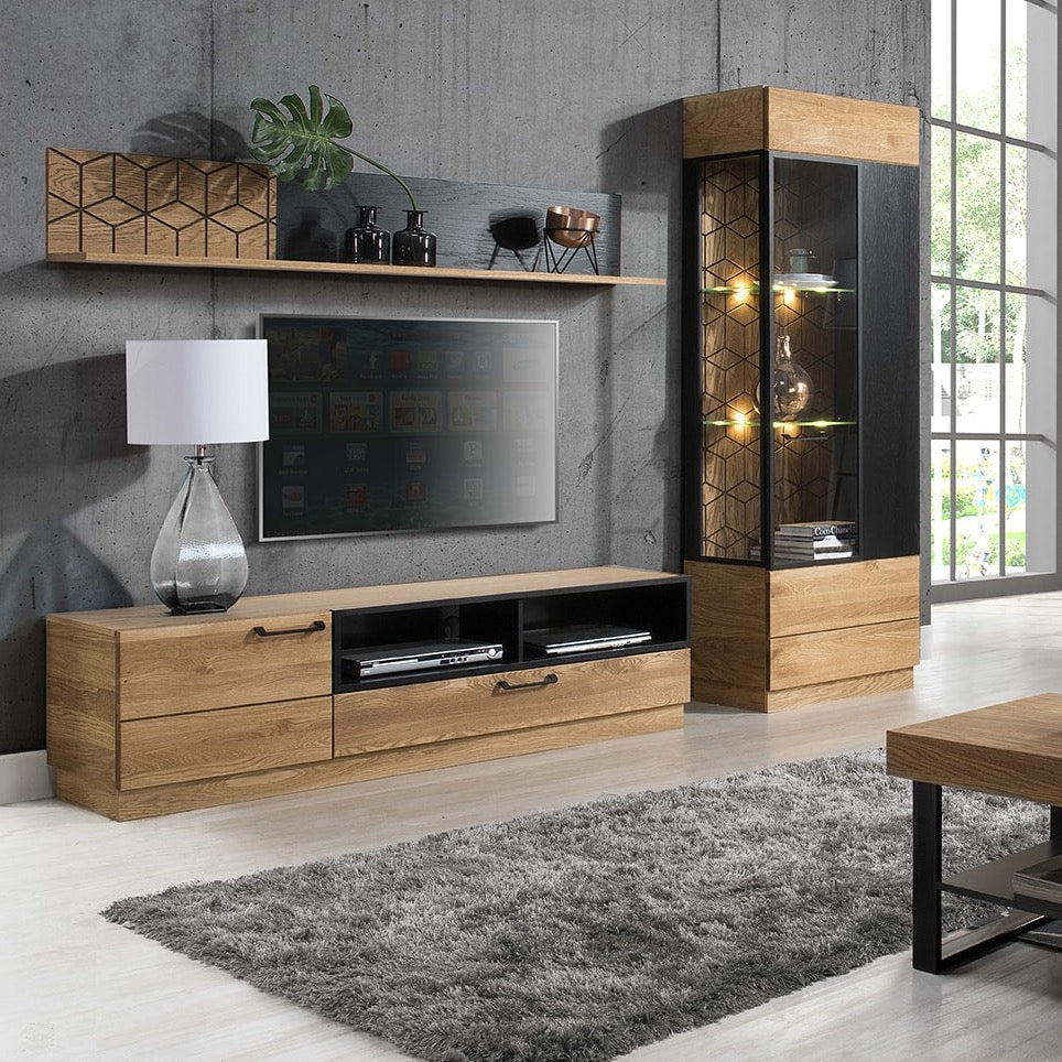 LoftStory Prateleira de parede de madeira de carvalho 