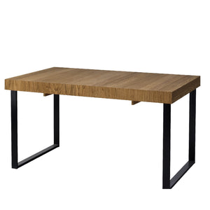 LoftStory Mesa de jantar extensível com pés metálicos Desenho industrial nórdico