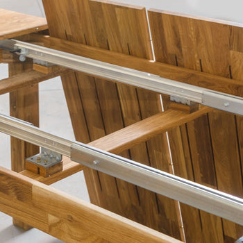 Mesa de jantar extensível de madeira maciça de carvalho nórdico