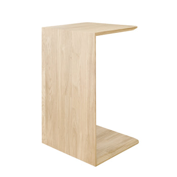 Mesa de cabeceira em forma de C em madeira maciça de carvalho nórdico