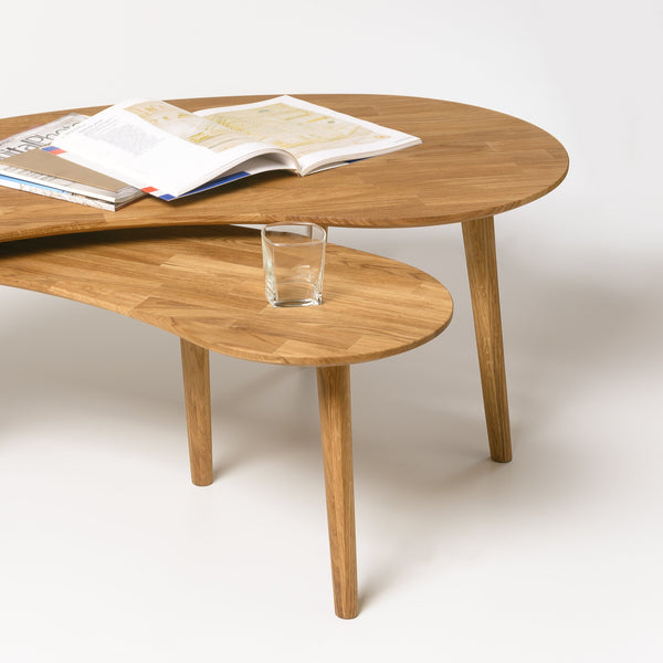 Mesa de café de sala de estar madeira maciça de carvalho nordico