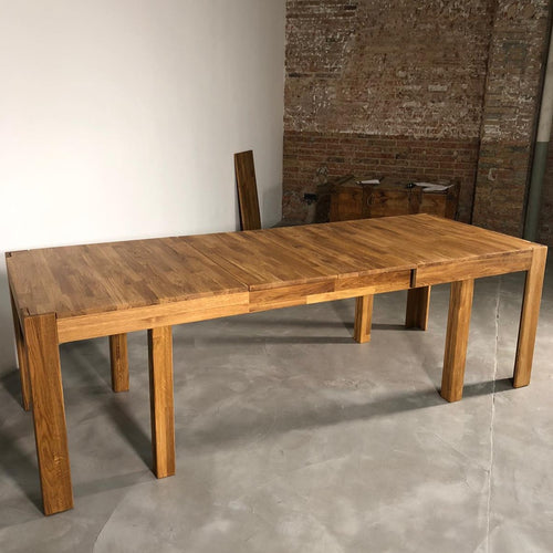 NordicStory Mesa de jantar extensível em madeira maciça de carvalho