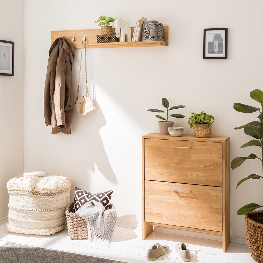 Bengaleiro de parede em carvalho maciço Arizona, 120 x 21 x 18 cm | NordicStory