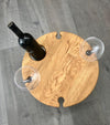 NordicStory Mini mesa de vinho dobrável em madeira maciça de carvalho