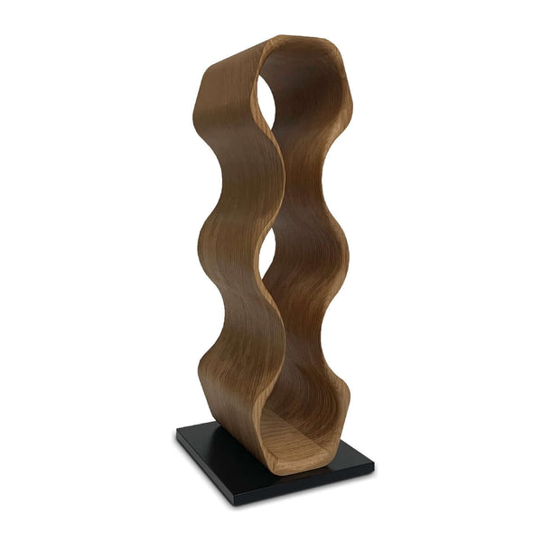 NordicStory Estante de vinho de carvalho feito à mão SLIM, estante de vinho para 3 garrafas