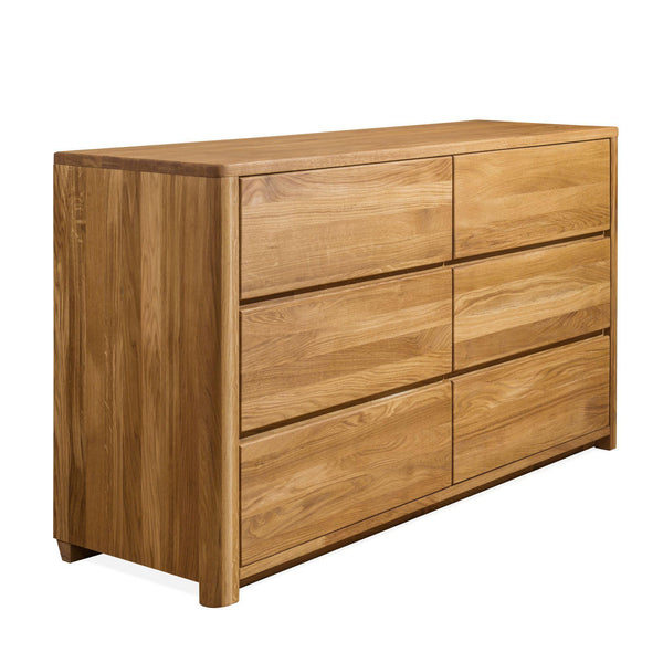 Aparador NordicStory Elsa Chest of Drawers 6 Gavetas Madeira Sólida Carvalho Escandinavo 
