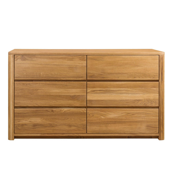 Aparador NordicStory Elsa Chest of Drawers 6 Gavetas Madeira Sólida Carvalho Escandinavo 