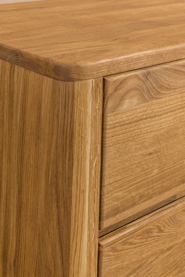Aparador NordicStory Elsa Chest of Drawers 6 Gavetas Madeira Sólida Carvalho Escandinavo 