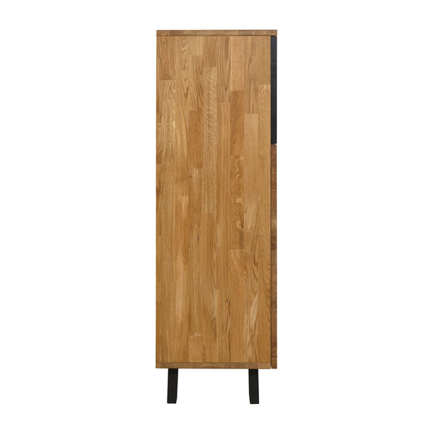 Cómoda NordicStory Cómoda em carvalho maciço com pernas em metal preto Moritz