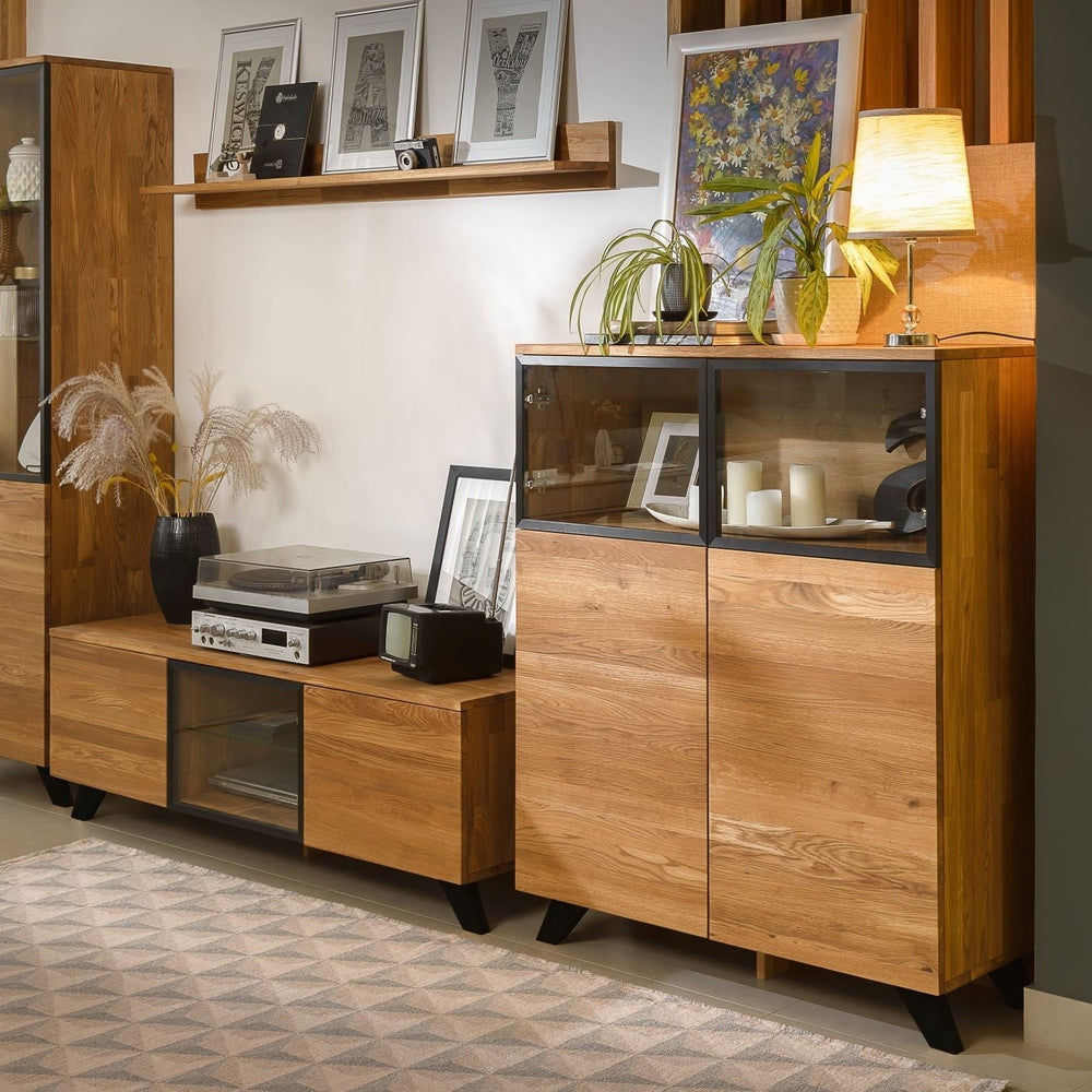 NordicStory Prateleira de parede de carvalho maciço