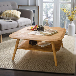NordicStory Escandi Coffee Table 4 Sala de estar escandinava em madeira natural de carvalho maciço