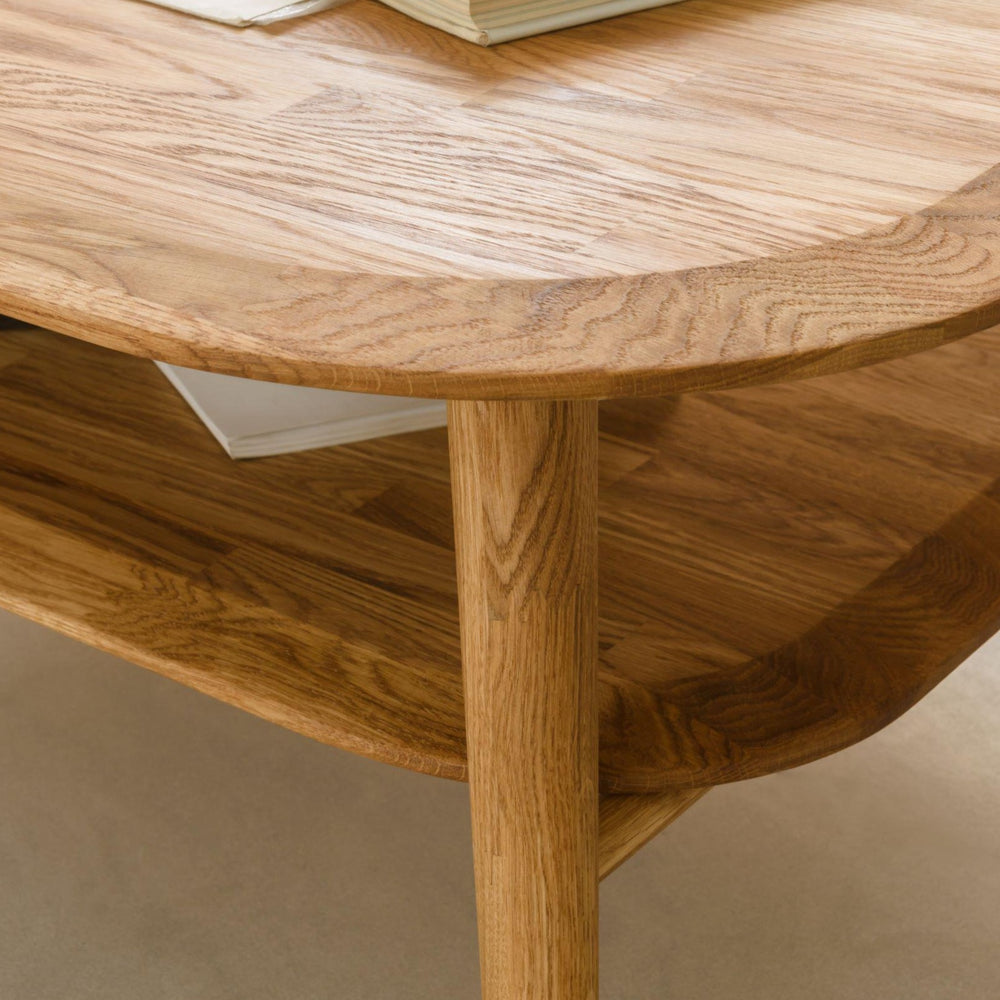 NordicStory Escandi Coffee Table 4 Sala de estar escandinava em madeira natural de carvalho maciço