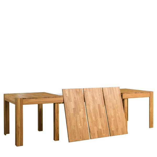 NordicStory Mesa de jantar extensível em madeira maciça de carvalho