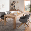 NordicStory Mesa de jantar extensível em madeira maciça de carvalho 