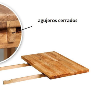 NordicStory Mesa de jantar extensível em madeira maciça de carvalho