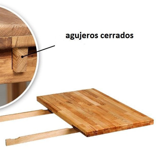 NordicStory Mesa de jantar extensível em madeira maciça de carvalho