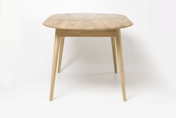 NordicStory Mesa de jantar oval extensível em carvalho maciço