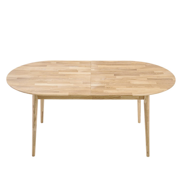 NordicStory Mesa de jantar oval extensível em carvalho maciço