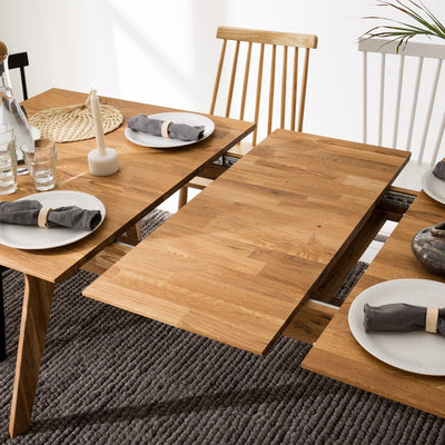 NordicStory Estendendo mesa de jantar em carvalho maciço "Harold".