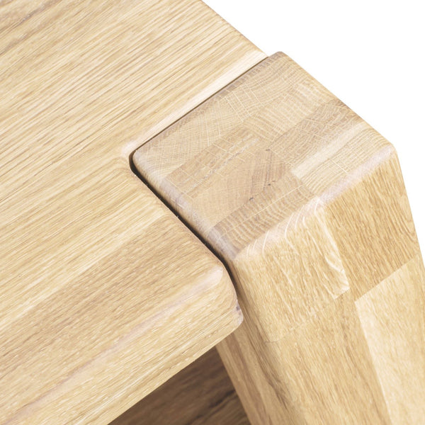 NordicStory Mesa de cabeceira em carvalho maciço Nordic Scandinavian Bedside Table